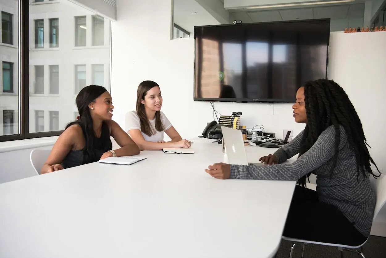 Women having a recruitment meeting at a conference room