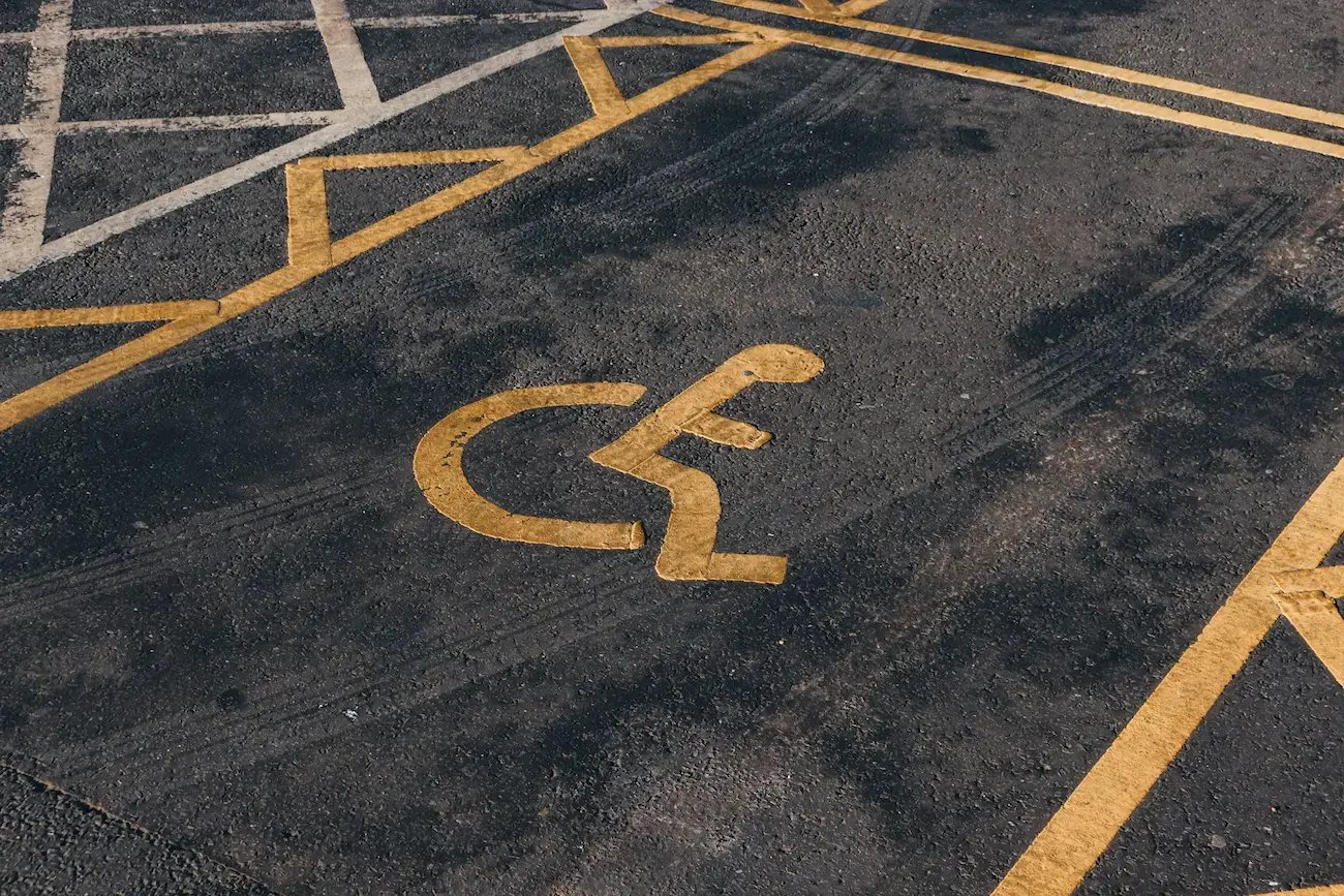 A disabled parking spot